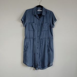 Women’s Chambray Like Shirt Dress - Blue